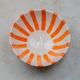 Hand Painted Moroccan Striped Serving Bowl - Handmade Bowl