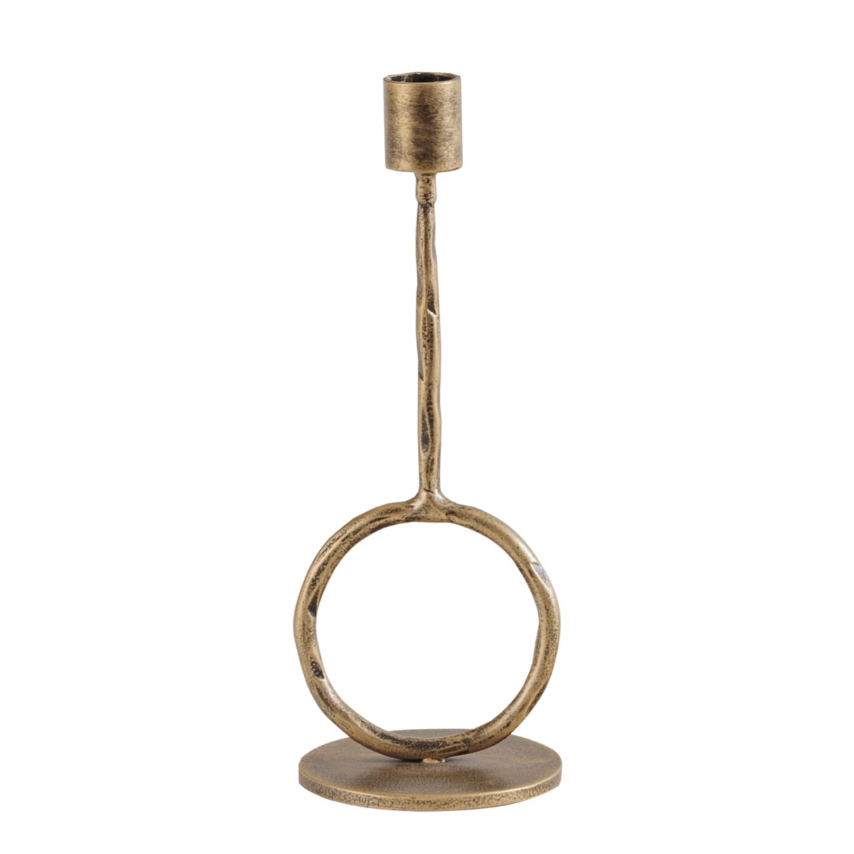 LIBRA - RONDE ANTIQUE GOLD CANDLE HOLDER - 2 SIZES