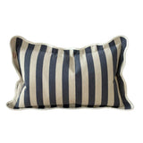 Chloe Navy Stripe Scalloped Edge Cushion - 2 sizes