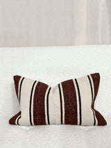 India Plum, Black & Cream Stripe Cushion - 2 sizes