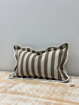 Chloe Brown Stripe Scalloped Edge Cushion - 2 sizes