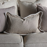 Chloe Greige Scalloped Edge Cushion 50×30