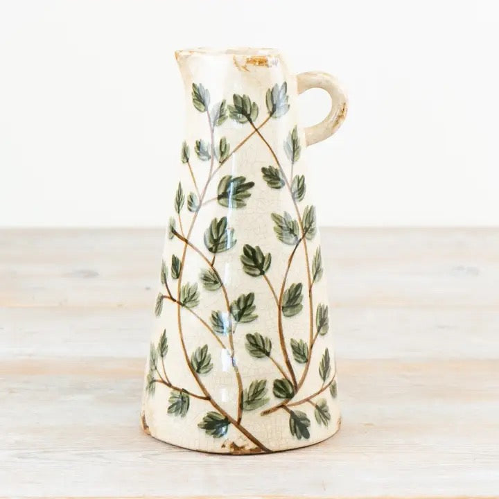 Leaf Ceramic Jug Vase/2 sizes