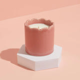 Kiln Scalloped Pink Candle - Blackberry & Cedarwood