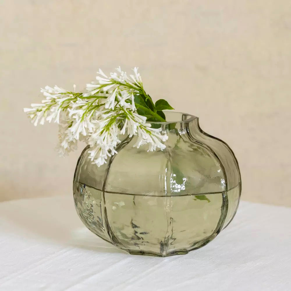Hammered Glass Vase Green - 2 sizes