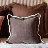 Chloe Dark Brown Scalloped Cushion - 2 sizes
