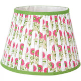 Lampshade Pleated Natural with Green Trim - 2 Sizes