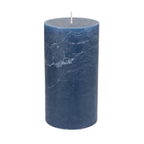Rustic Pillar Candle Inky Blue 70mm x 130mm - 2 sizes