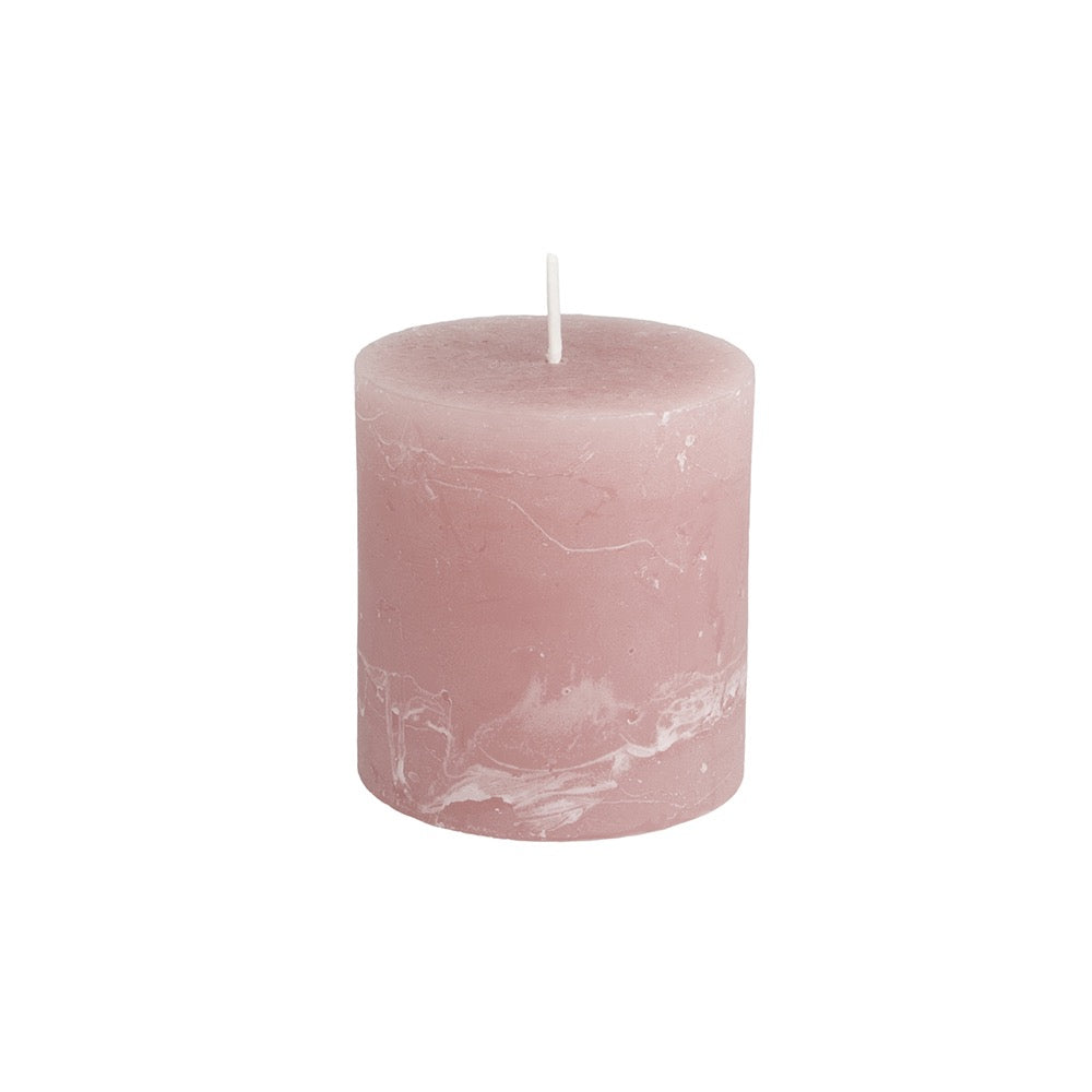 Rustic Pillar Candle Dusky Pink - 3 Sizes