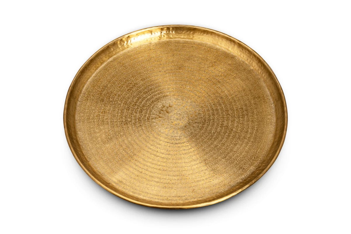 Dhanya Round Tray - Antique Brass - 2 Sizes