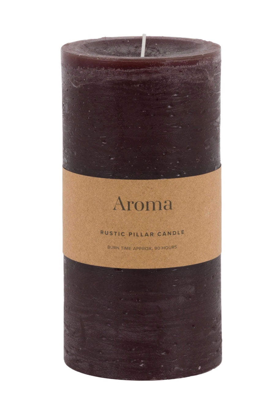 Pillar Candle Rustic - Espresso - 2 sizes