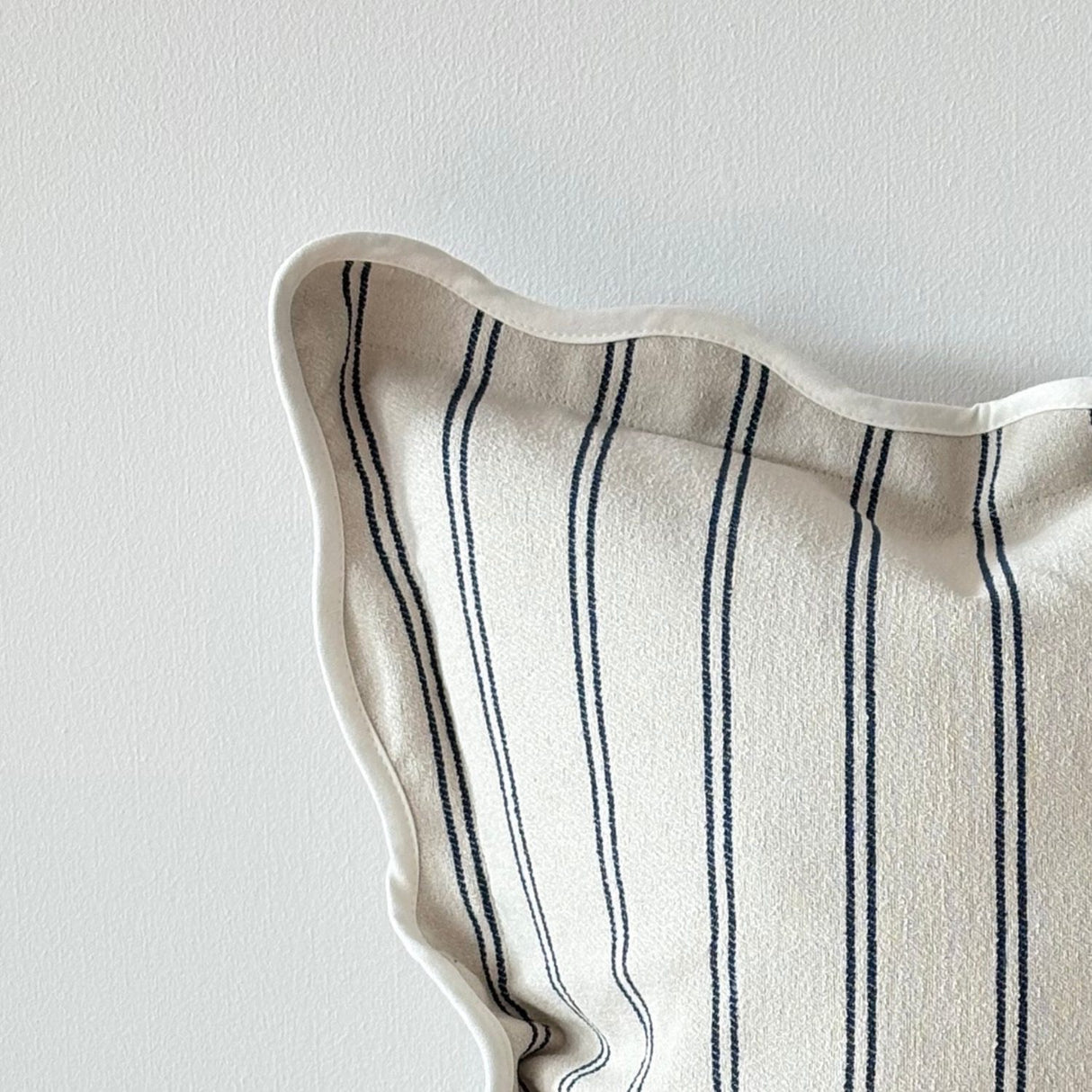 Chloe Nautical Stripe Scalloped Edge Cushion - 2 sizes