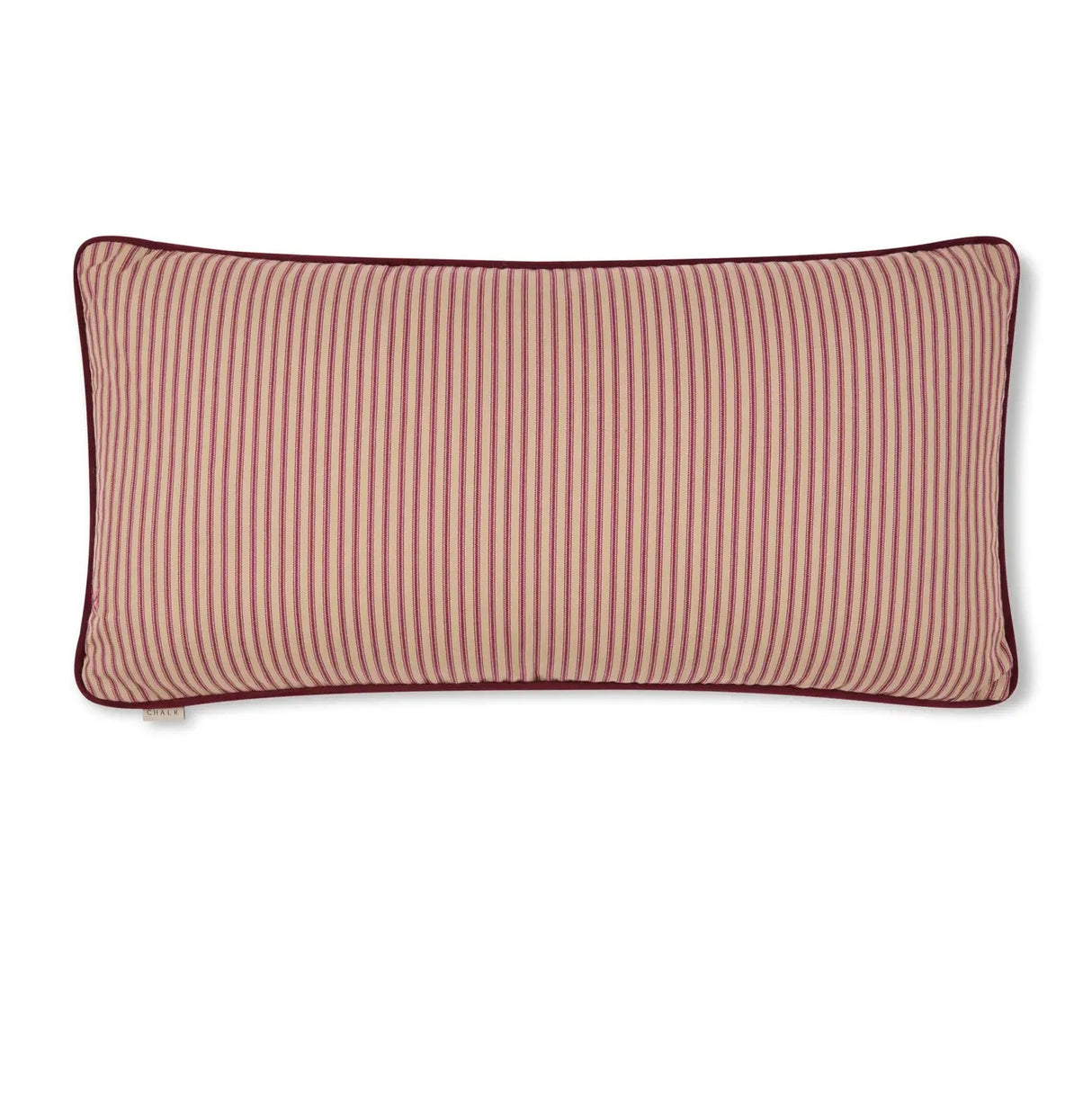 Lincoln Long Oblong Cushion | Ticking Stripe | Rustic Claret|2 Sizes