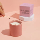 Kiln Scalloped Pink Candle - Blackberry & Cedarwood