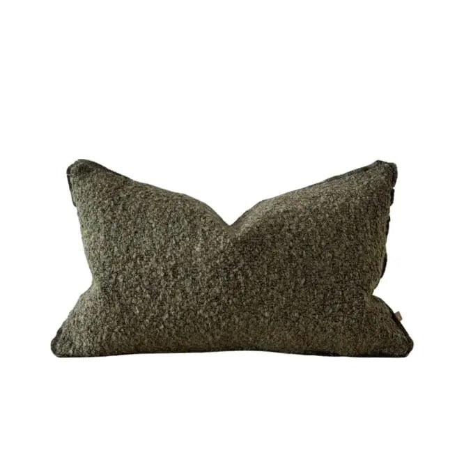 Sofia Olive Green Boucle Cushion - 3 sizes