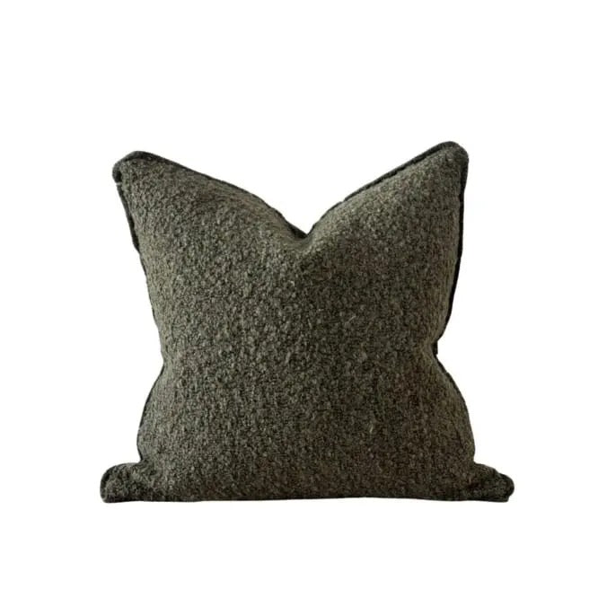 Sofia Olive Green Boucle Cushion - 3 sizes