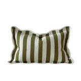 Chloe Olive Stripe Scalloped Edge Cushion - 2 sizes
