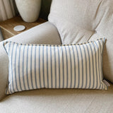 The Riley Blue Ticking Stripe Oxford Edge Cushion