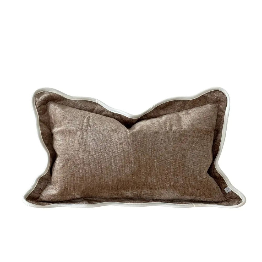 Chloe Coffee Scalloped Edge Cushion 45cm