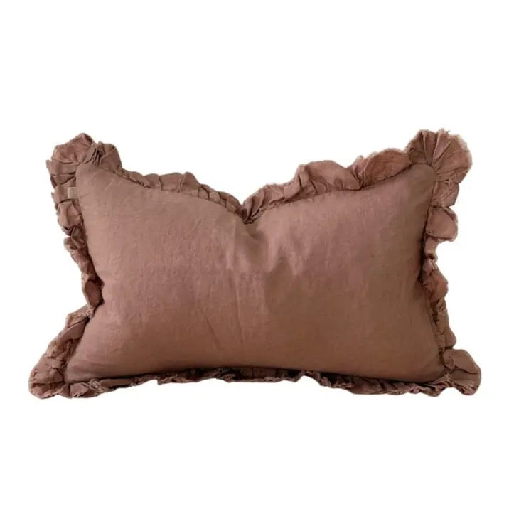 Hallie Dusty Pink Ruffle Cushion/2 sizes