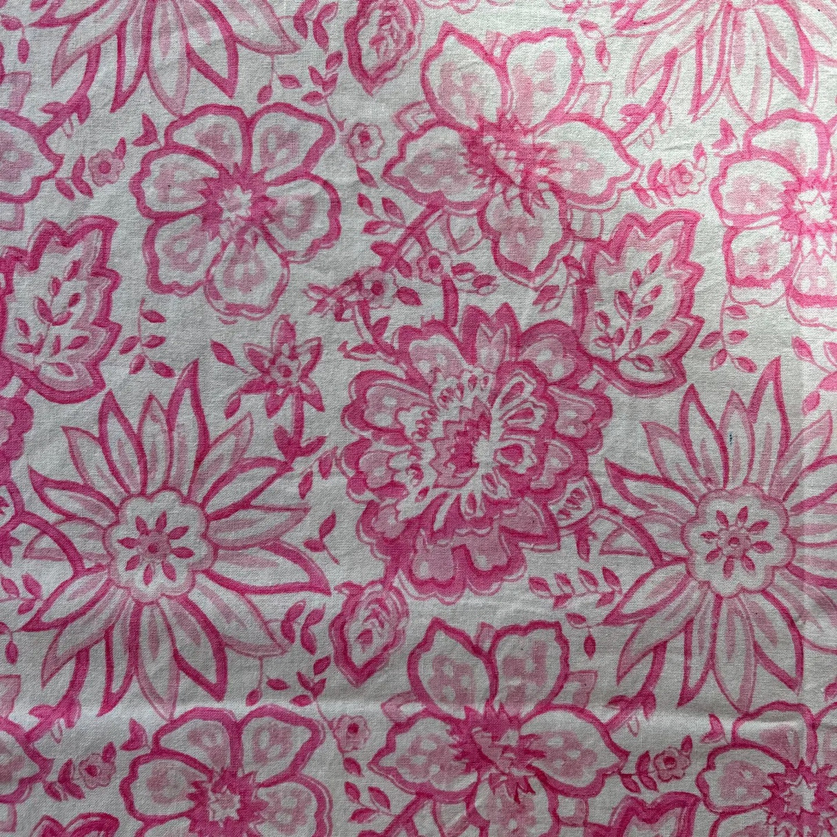 MEADOW SOFT PINK hand block printed tablecloth - 2 sizes