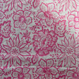 MEADOW SOFT PINK hand block printed tablecloth - 2 sizes