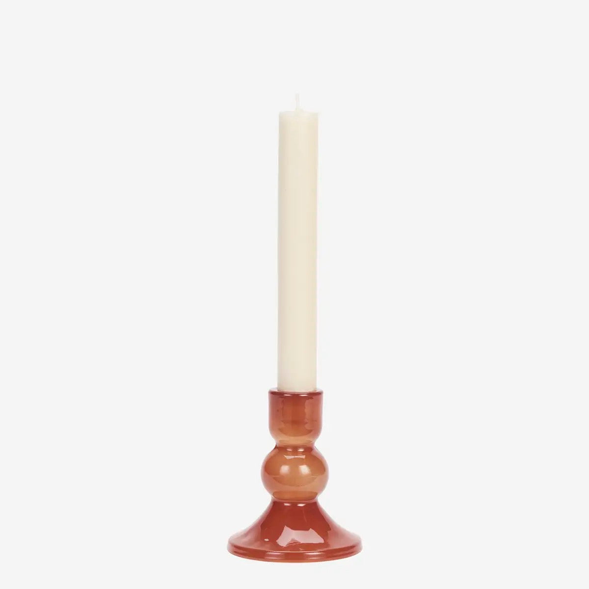 GLASS CANDLE HOLDER - RED - 2 sizes