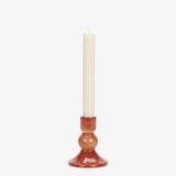GLASS CANDLE HOLDER - RED - 2 sizes