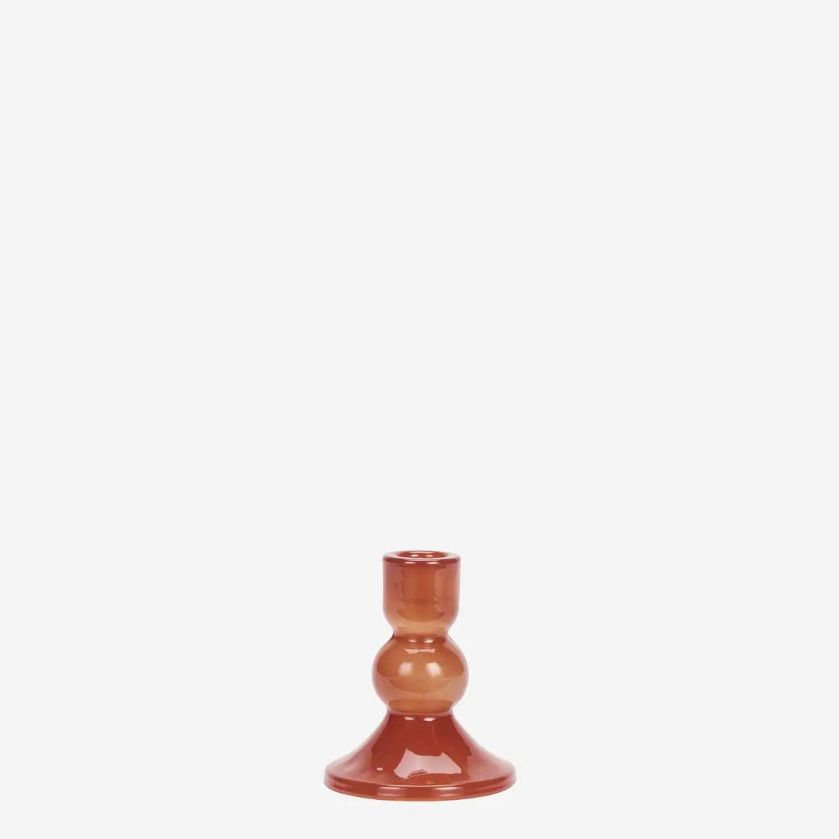 GLASS CANDLE HOLDER - RED - 2 sizes