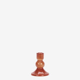 GLASS CANDLE HOLDER - RED - 2 sizes