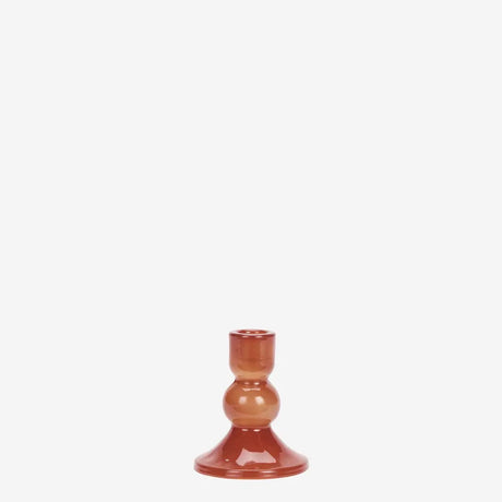 GLASS CANDLE HOLDER - RED - 2 sizes