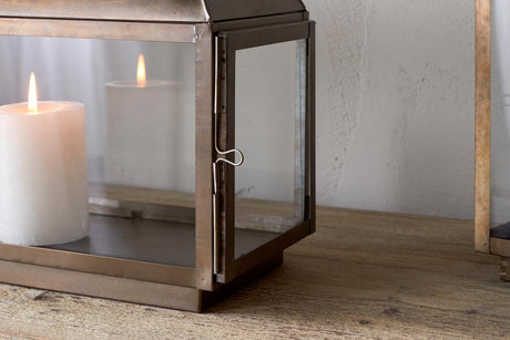 NKUKU - Kiwanda Wide Lantern - Antique Brass