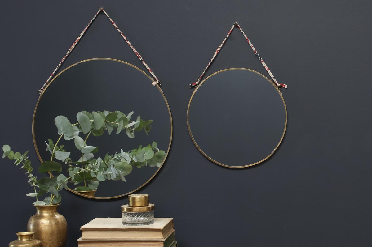Kiko Round Mirror - Brass
