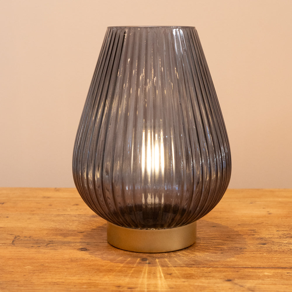 TAJERA grey and gold battery lamp 28cm