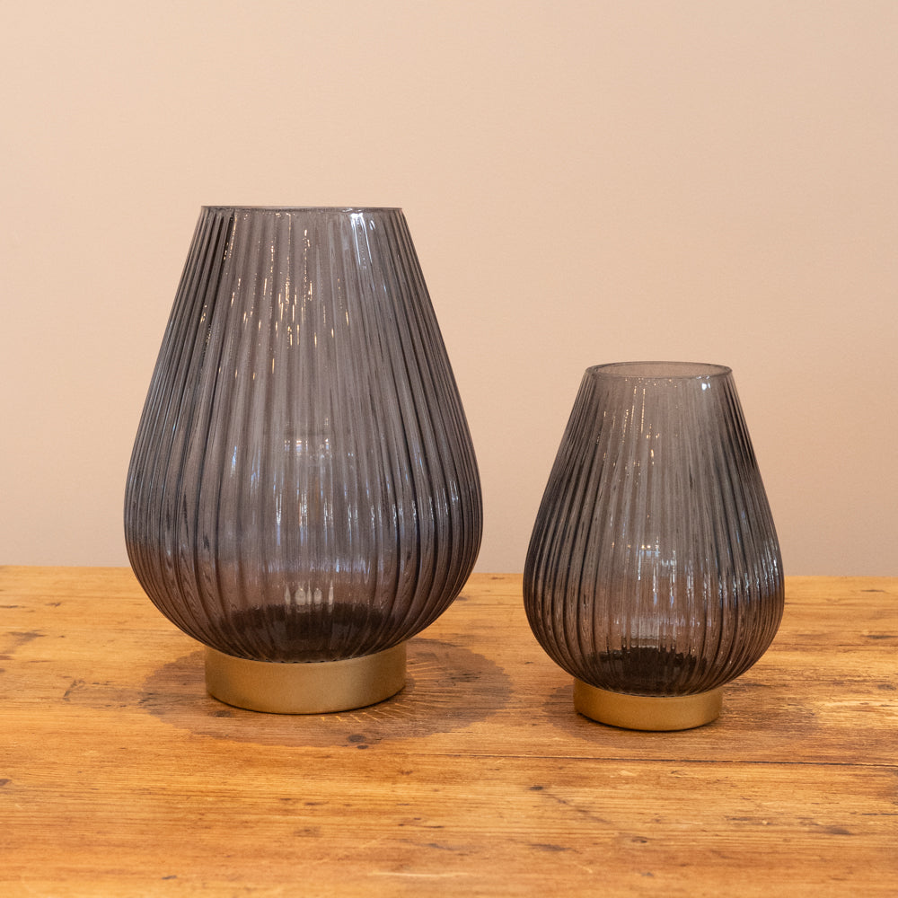 TAJERA grey and gold battery lamp 28cm