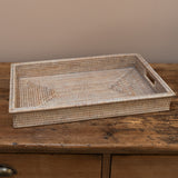 RATTAN RECTANGLE TRAY MED - LRG