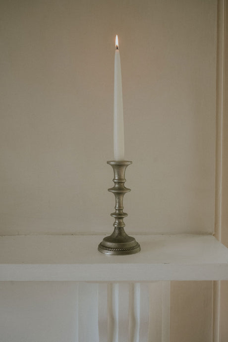 Antique Silver French Candlestick - Large (in Cotton Bag)