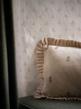 Sprig Block Print Cushion - Brick