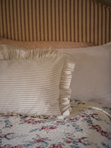 Striped Bolster Cushion with Frill - 90cm