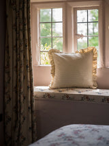 Stripe Frill Cushion - Taupe
