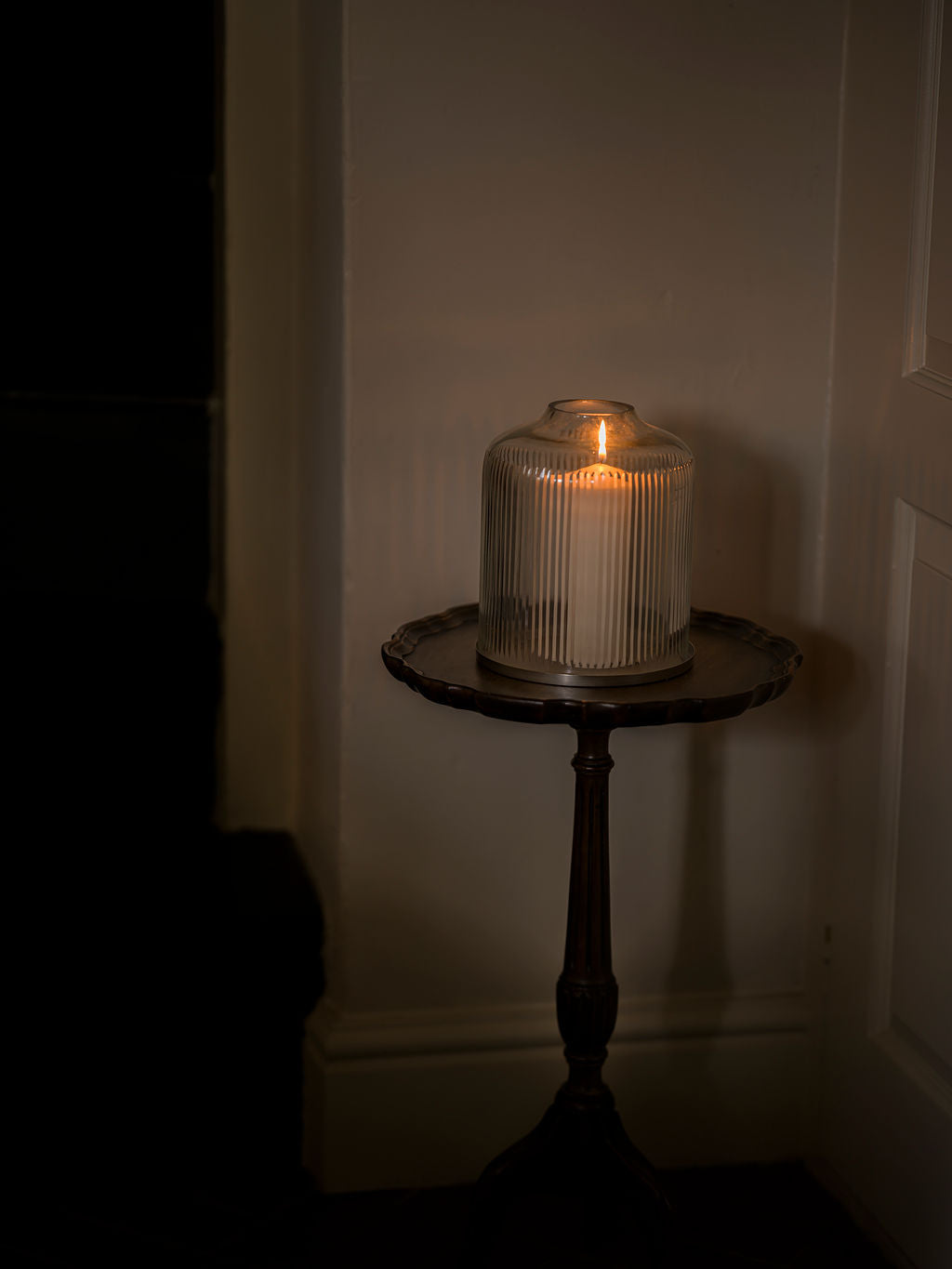 Handblown Candle Dome, Reeded - 2 Sizes