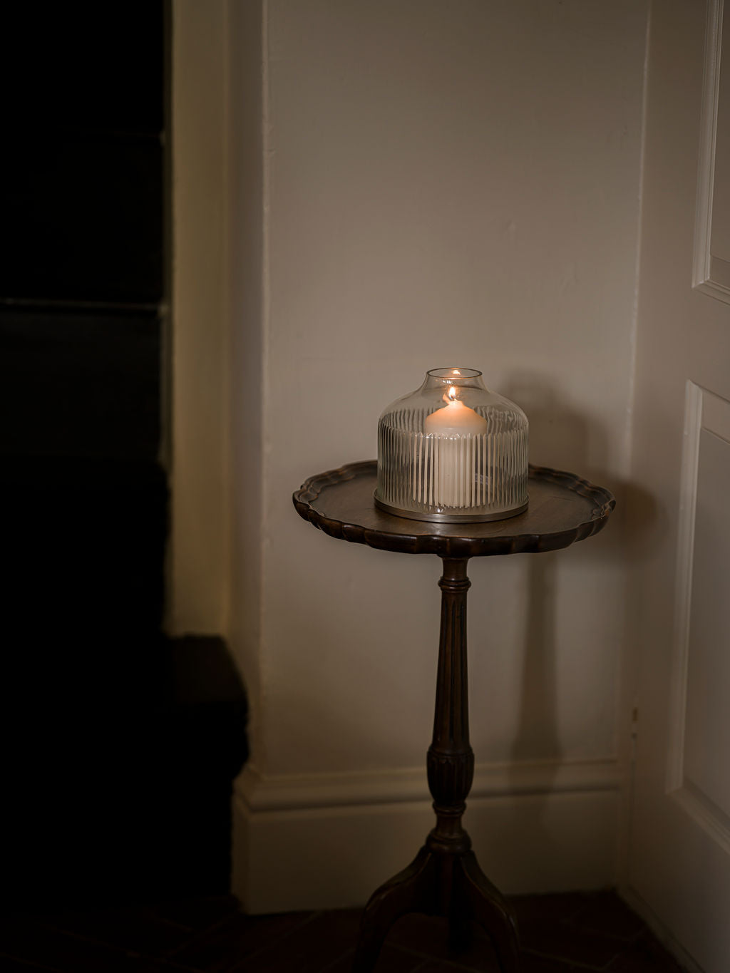 Handblown Candle Dome, Reeded - 2 Sizes