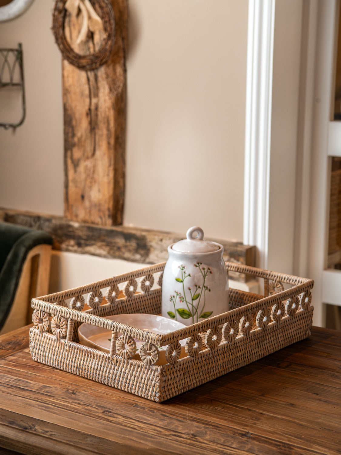 RATTAN RECTANGLE TRAYS - 2 sizes