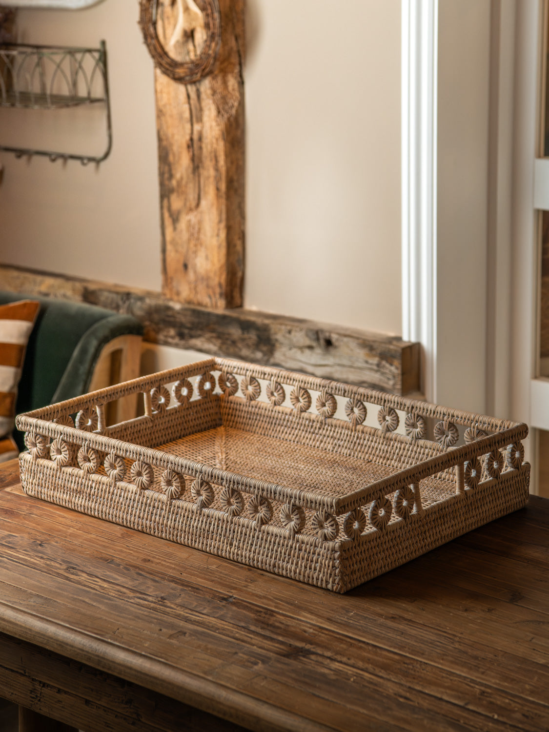 RATTAN RECTANGLE TRAYS - 2 sizes