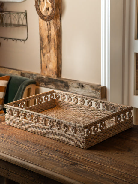 RATTAN RECTANGLE TRAYS - 2 sizes