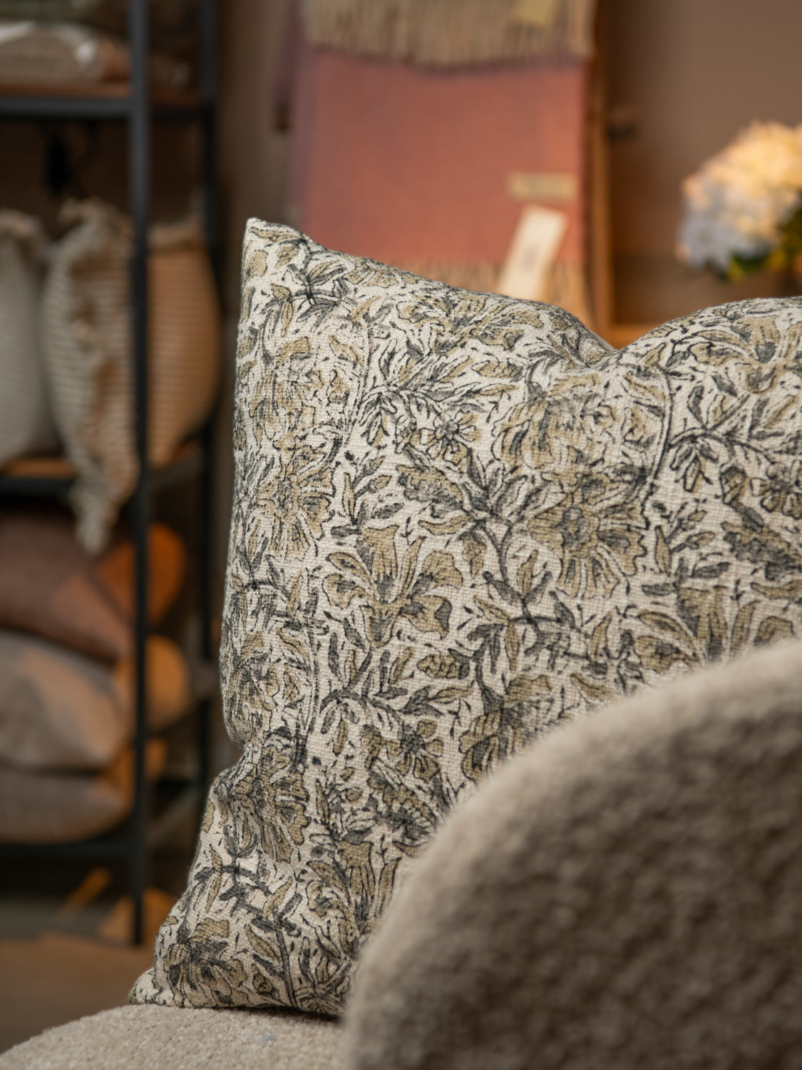 CLARENDON BOTANICAL OLIVE 45CM CUSHION