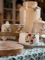 Stoneware Bowl - Meadow/Red Flower