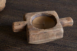 Apu Reclaimed Wood Traditional Candle Holder - Natural - NKUKU