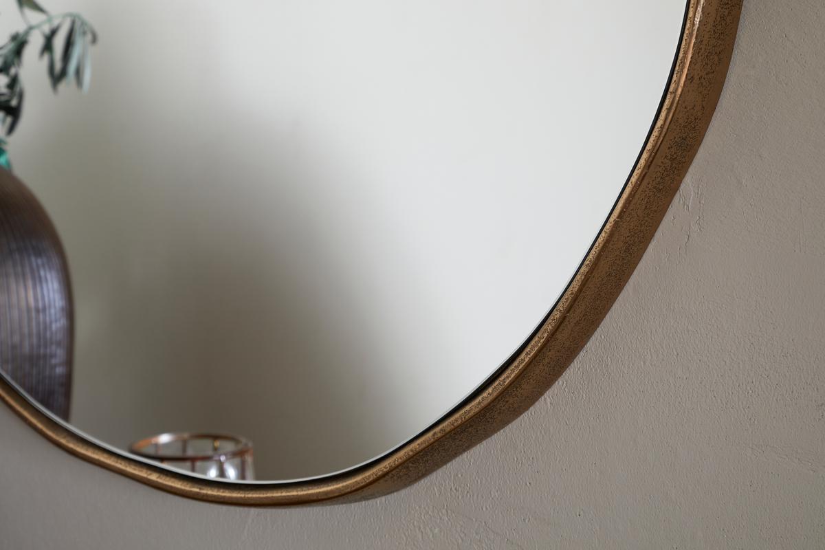 NKUKU - Mchanga Organic Shape Mirror - Antique Brass