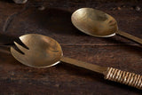 Abani Salad Servers - Antique Brass - NKUKU